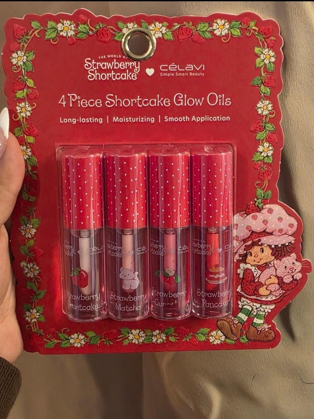 Strawberry Shortcake x Celavi Glow Oils Lip Gloss Set New